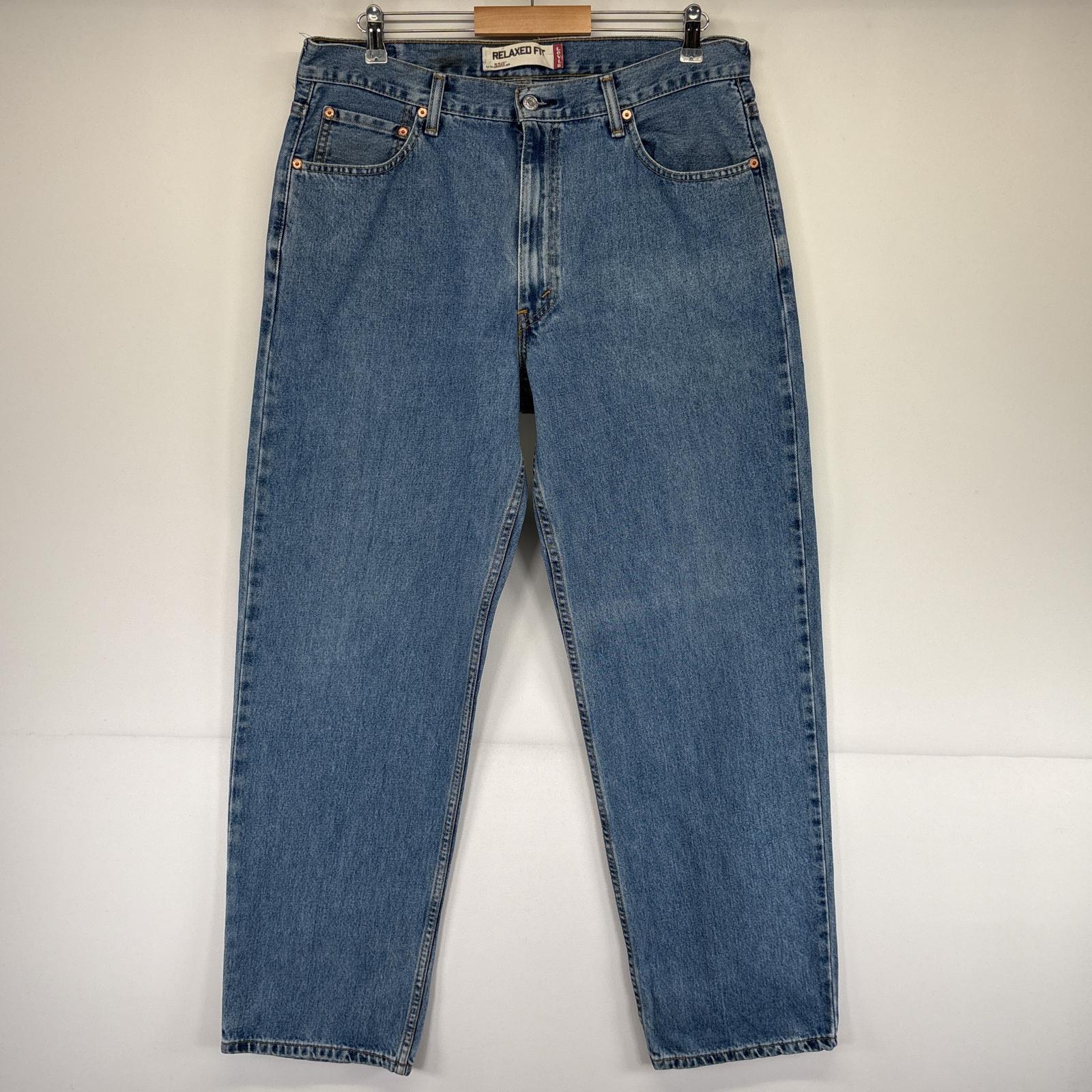 古着 デニムパンツ 550 テーパード ジーンズ ジーパン 色落ち 長ズボン 5ポケット w36 L32 ブルー メンズ