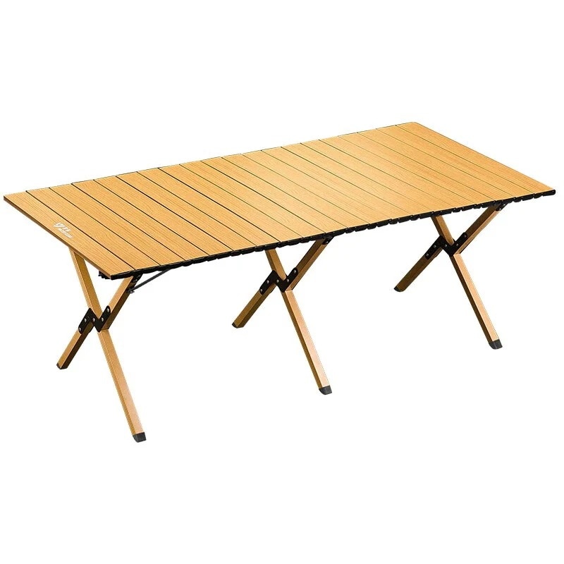 ポータブルキャンプテーブルピクニック折りたたみカーミットチェアキャンプ用品機器屋外折りたたみテーブルエッグロールテーブルマホガニー色大 5,543円