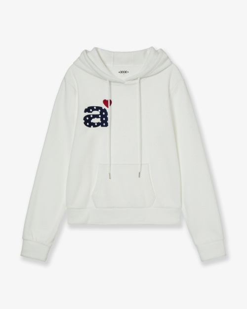 【AEAE】 DOT SMALL LETTER FLEECE HOODIE [WHITE] 正規品
