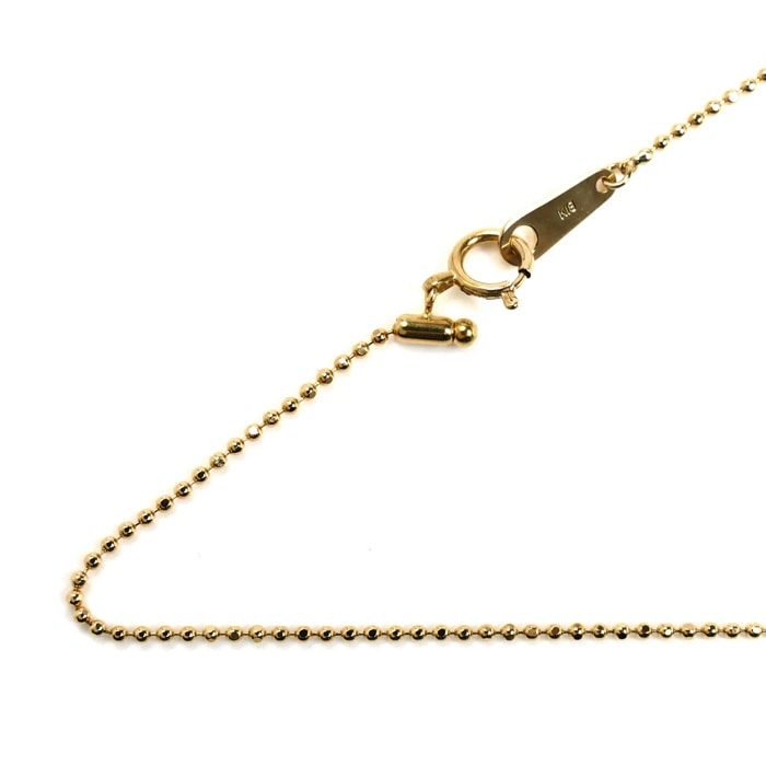 K18YG イエローゴールド ネックレス ボール 3.0g -45cm フリーチェーン レディース 中古