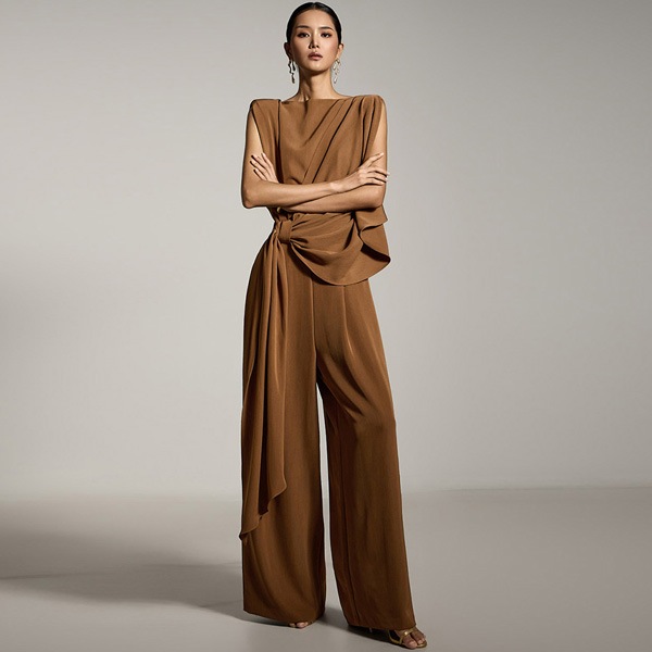 JS9022 ドレープ ジャンプスーツ
