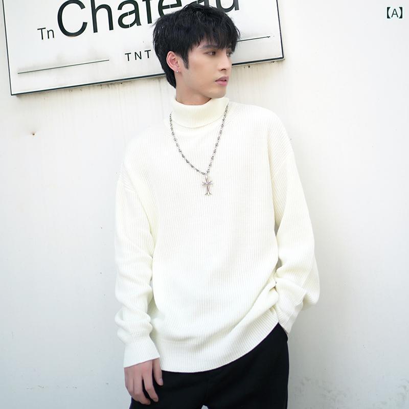 メンズ 秋冬 長袖 厚手 ニット トップス タートルセーター レイヤード カジュアル おしゃれ 普段使い 着やい 動やい 快適 レジャー アウトドア ワーク