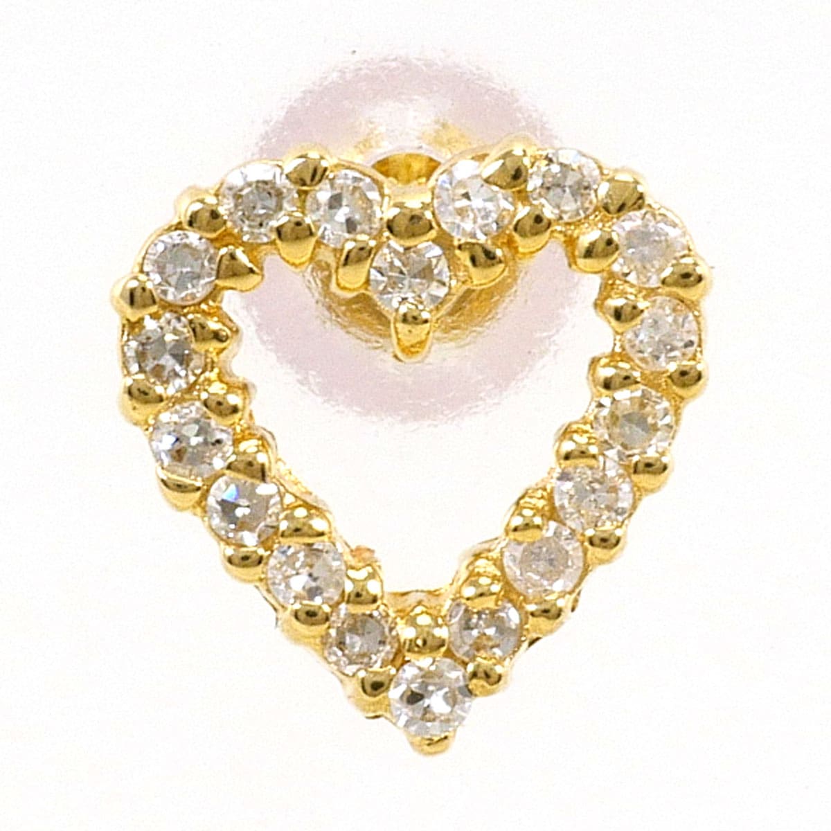 K18 18金 YG イエローゴールド ピアス(片耳) ダイヤモンド 0.10ct 総重量約0.4g ジュエリー 中古