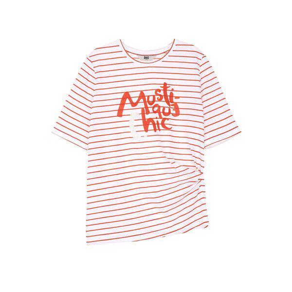 [26SS] レッドサイドピンタックラウンド半袖Tシャツ DLTS6B501R2