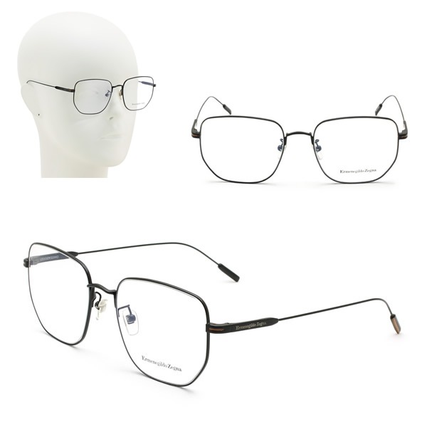 フレームのみ EZ5222-D/V 001 54 Ermenegildo Zegna LEGGERISSIMO メガネ 眼鏡 ブラック