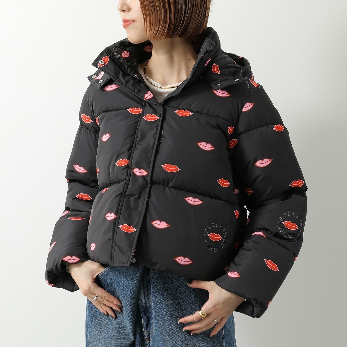 STELLA McCARTNEY KIDS ステラマッカートニー キッズ 中綿ジャケット TX2B87 Z3047 レディース ガールズ リップ ロゴ フード付き 930