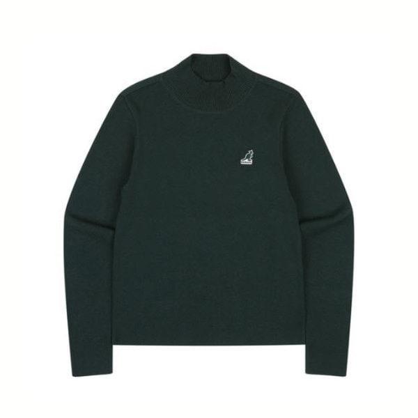 M 長袖Tシャツ CQK KPFW-KN18740GN レディース ハイネック スリム ニット 1874 グリーン