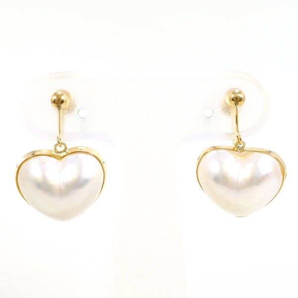 K18 18金 YG イヤリング マベパール(真珠) 中古