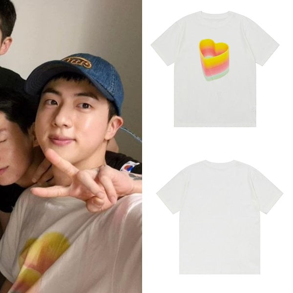 【CHANCECHANCE】HEART SPRING T-SHIRT [正規品] [BTS JIN着用] Qoo10] チャンスチャンス [BTSジン着用］特典付き/ HEART
