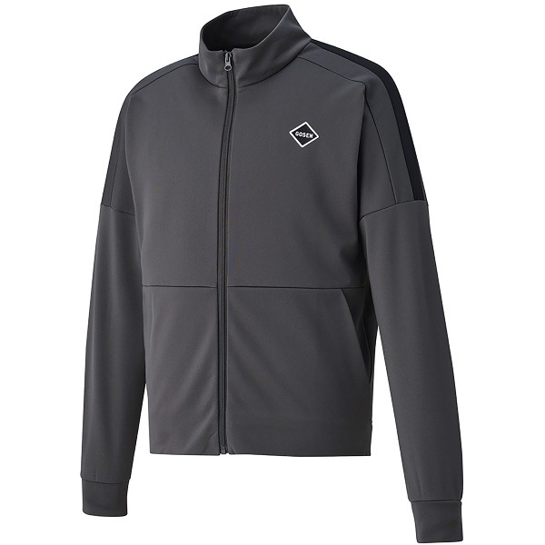 GOSEN ゴーセン 裏起毛ストレッチジャケット ダークグレー L テニス WUPニットジャケット W2340-35
