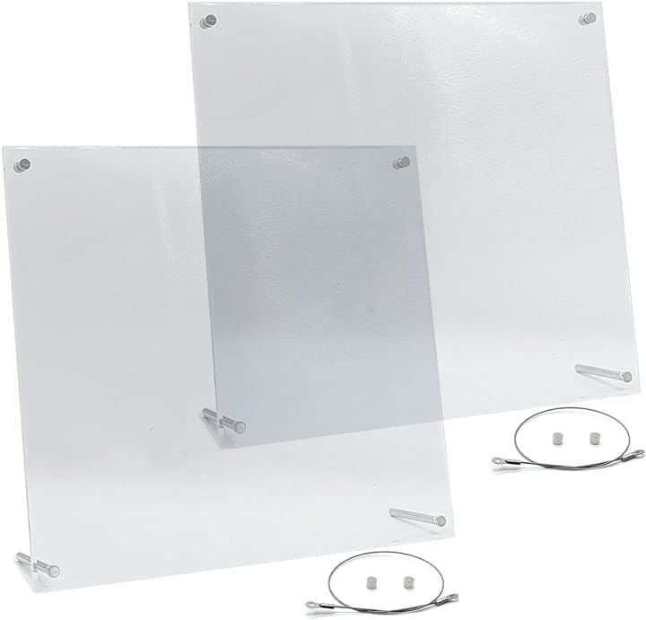 morytrade フォトフレーム 額縁 スタンド 透明 クリアー アクリル 写真立て 2セット 色紙サイズ2024版( 2セット 色紙サイズ「改良版」)