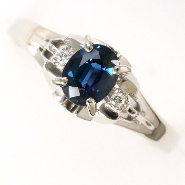 Pm900 リング 指輪 12号 サファイア 0.54 ダイヤ 総重量約3.4g ジュエリー 中古