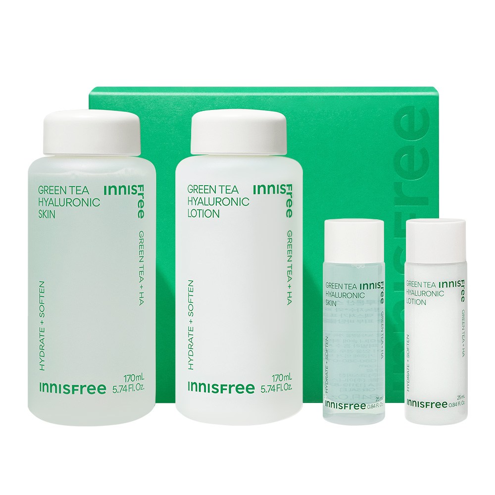イニスフリーニューグリーンティーヒアルロン酸スキンケアセット