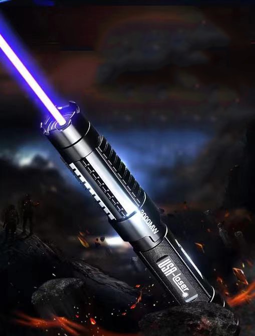 超強力500-10000メートルブルーレーザーポインターはLED懐中電灯バーンバルーン+ 5つのキャップ+充電器+メガネ+ギフトボックス 30000mW