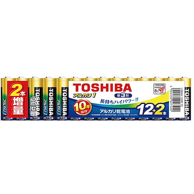 他サイト： 東芝(TOSHIBA) アルカリ乾電池 単3形 14本(12本+2本増量) 1.5V 使用推奨期限10年 液漏れ防止構造 アルカリ1 LR6AN 12MP 2Zの商品画像
