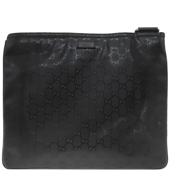 グッチ GUCCI ショルダーバッグ GGインプリメ ショルダーバッグ PVC ブラック シルバー金具 黒 201446【中古】