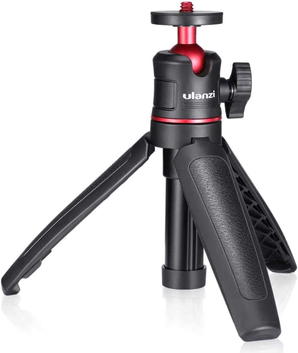 ミニ三脚 3段伸縮 360回転可能 コールドシュー付き 最大高27cm 自由雲台 耐荷重1kg ラバーグリップ ボールヘッド 軽量小型 卓上三脚 携帯式