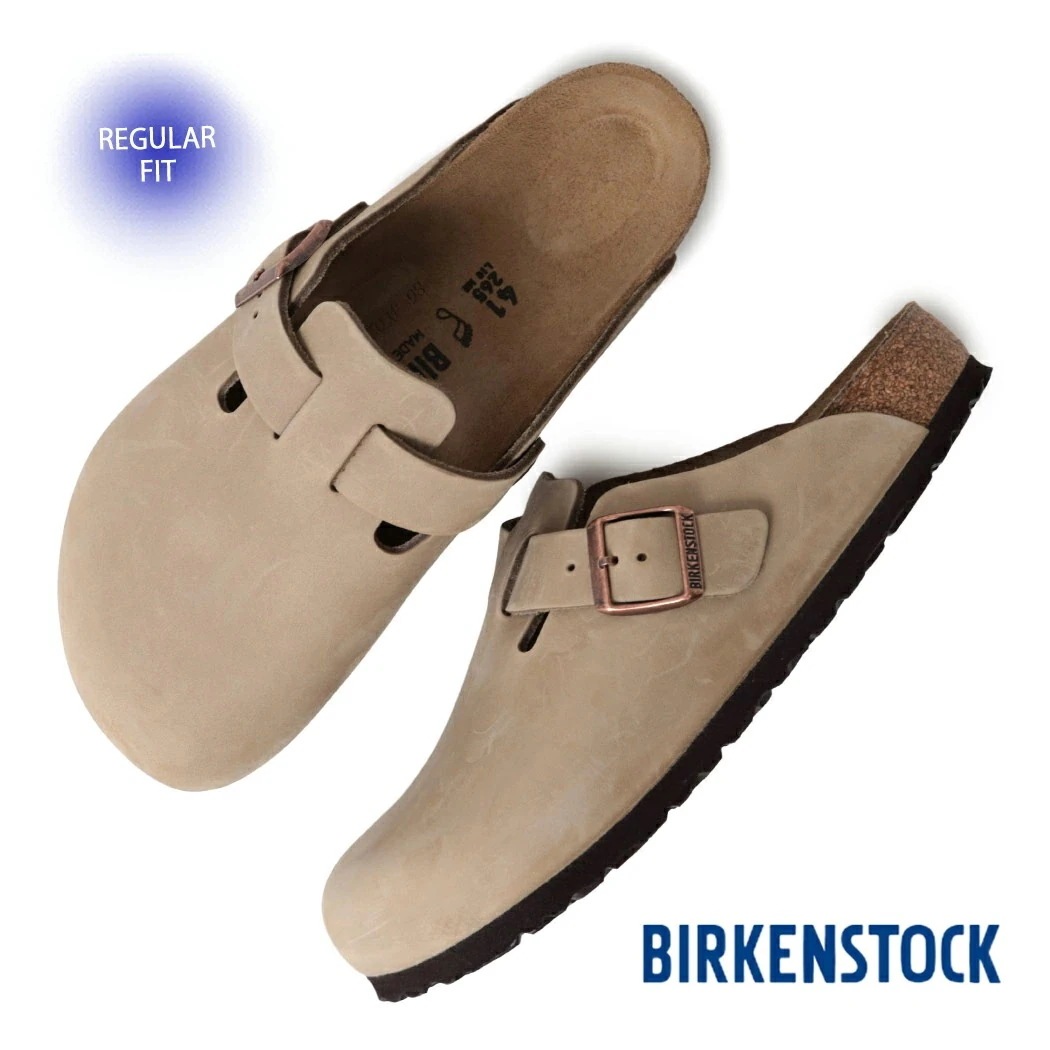 BIRKENSTOCK ビルケンシュトック ボストン レザー メンズ サンダル BOSTON BS ( REGULAR FIT ) TABACCO BROWN ( タバコ 茶 ブラウン ミュール 96