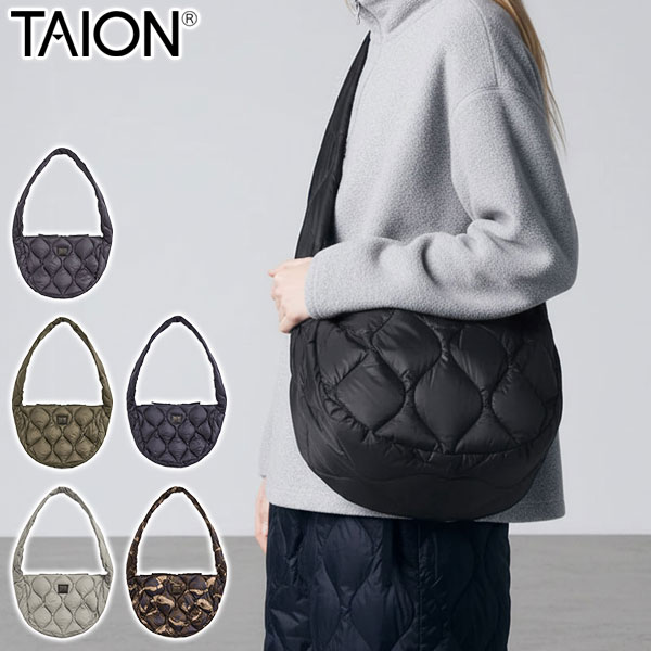 ショルダーバッグ ダウン 斜めがけ 軽量 キルティング 軽い MILITARY LINE ミリタリー バナナショルダー ダウンバッグM-ソフトシェル TAION-BBG02ALSML-1-M