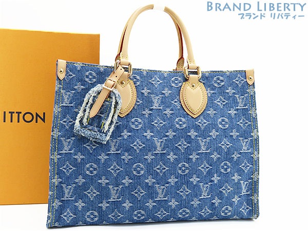新古品ルイヴィトンモノグラムデニムLVリミックスオンザゴーMM2WAYトートバッグショルダーバッグハンドバッグM46871