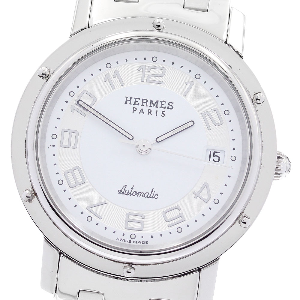 エルメス HERMES CL1.810 クリッパー デイト 自動巻き メンズ 良品 保証書付き_885062【中古】