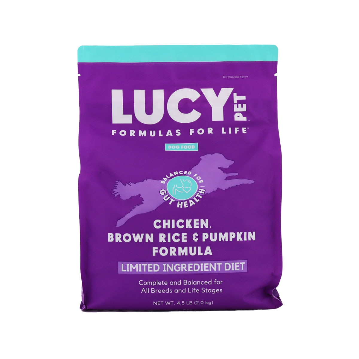 ルーシーペット チキン・ブラウンライス＆パンプキン ドライドッグフード 4.5ポンド（2kg）