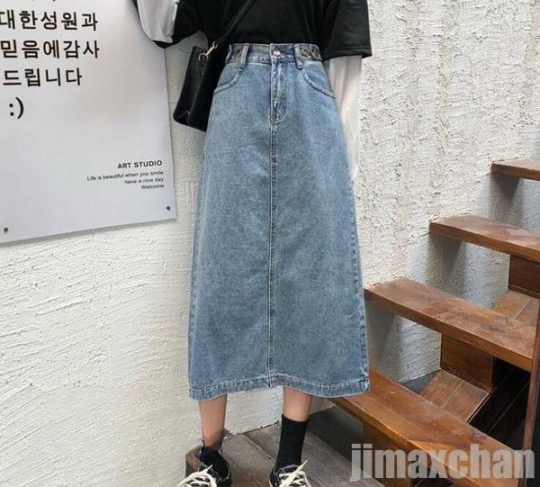 新生活 デニムスカート 秋 ロング丈 レディース 無地 シンプル ボトムス カジュアル 着まわし 春秋 大きいサイズ Ｓ～４ＸＬ