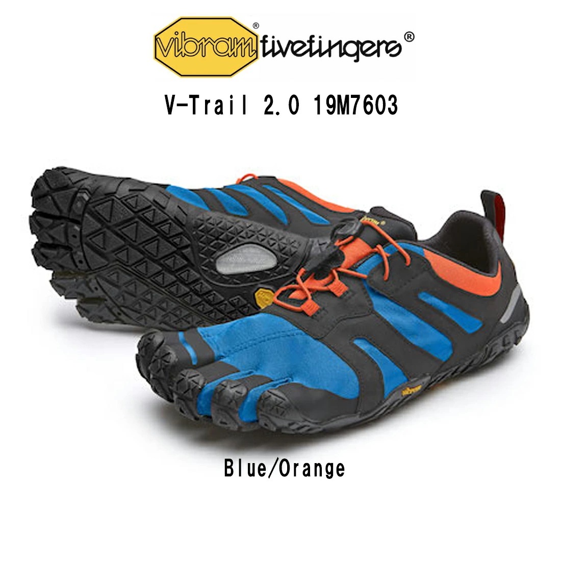 Vibram FiveFingers メンズ 五本指 シューズ ランニング トレラン トレッキング ブルー オレンジ V-Trail 2.0 19M7603