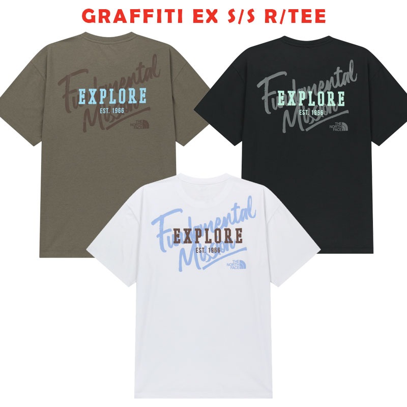 [MEGA] NT7US23J GRAFFITI EX S S R TEEイリー 基本 着装 男子 女子 人気 韓国 ファッション 男女共用 アウトドア