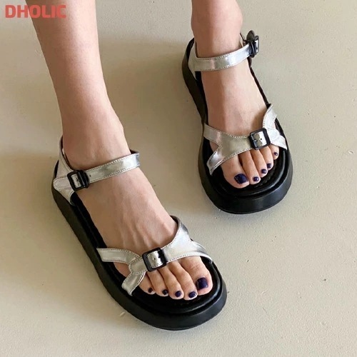 [メガ割りSALE]アンクルベルトプラットフォームサンダル