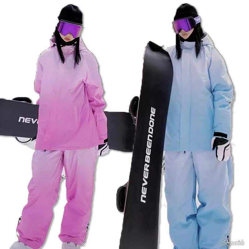 スノーボードウェア 上下セット セットアップ レディース メンズ スキーウェア スノボウェア スノボー スノボ スキー スノーボード ジャケット ロングパンツ ボトムス グラデーション ピンク ブルー