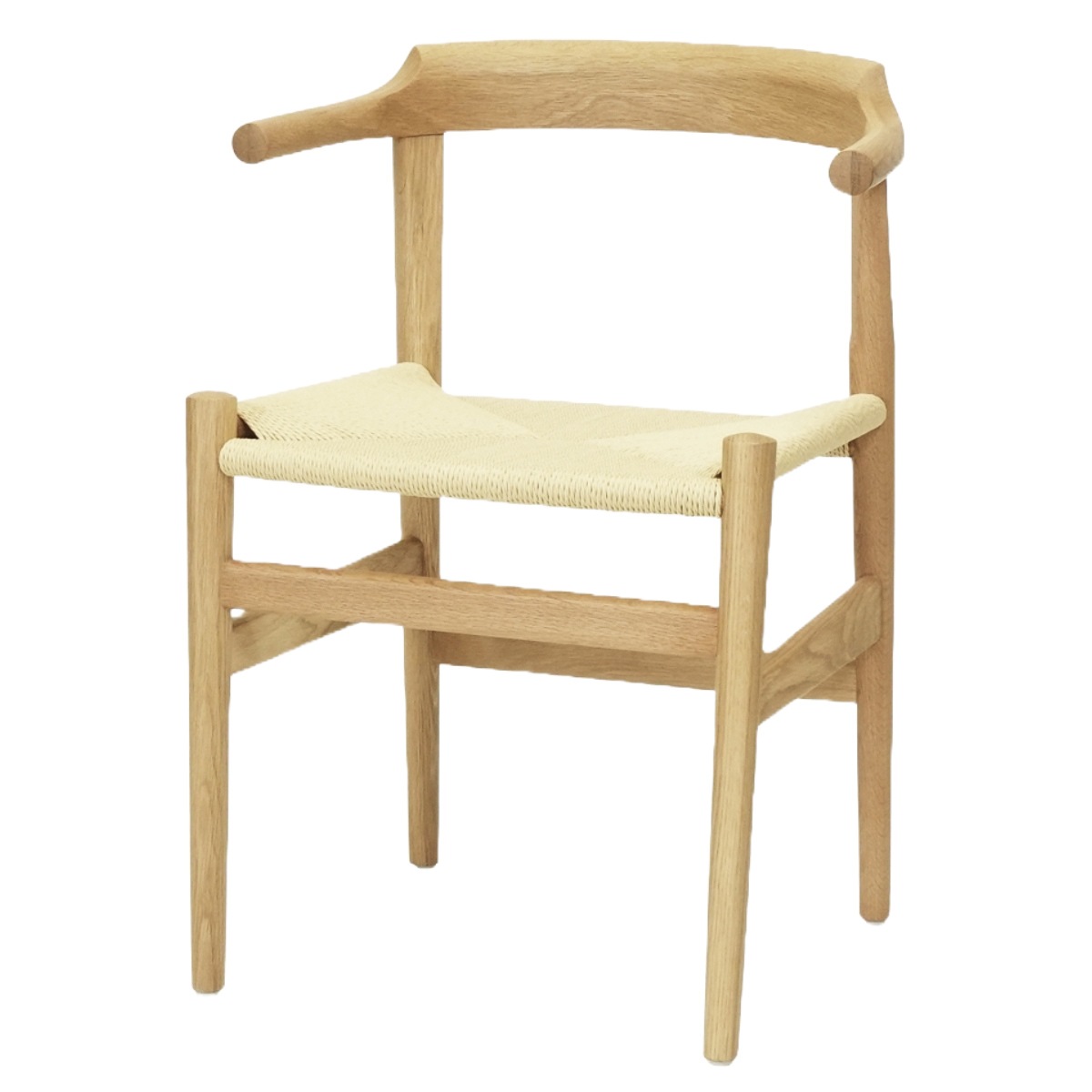 ダイニングチェア 座面高46cm ペーパーコード オーク ラストダイニングチェア リプロダクト デザイナーズチェア チェア 椅子 食卓 アーム 浮かせる 掃除ロボット対応 天然木 北欧 無垢材