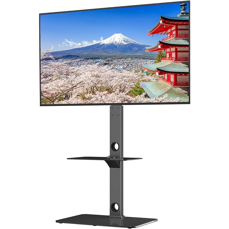 1homefurnit テレビスタンド 壁寄せテレビスタンド ハイタイプ 30-70インチLCD/LEDに対応 耐荷重40KG 高さ6段調整 回転角度37 VESA600*400mmまで対応 棚板付き