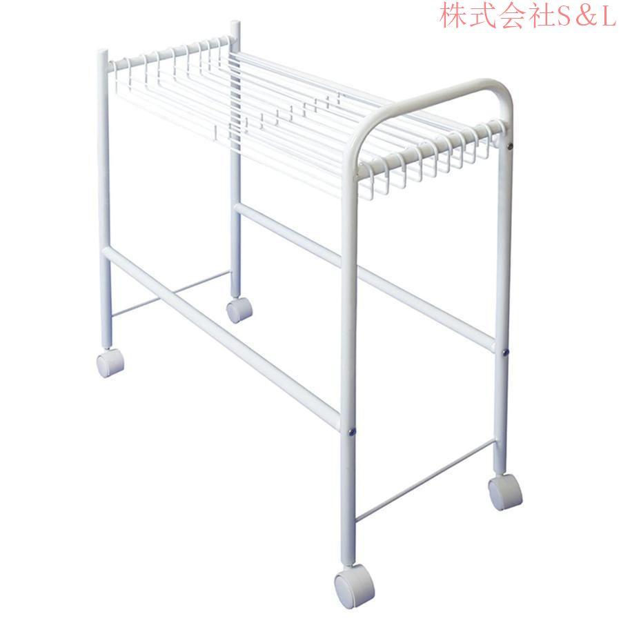 コートラック ホワイト クローゼット ローリング パンツ ハンガー オーガナイザー トロリー ホイールと10個のハンガー付き 省スペース 多機能ズボン/ジーンズラ