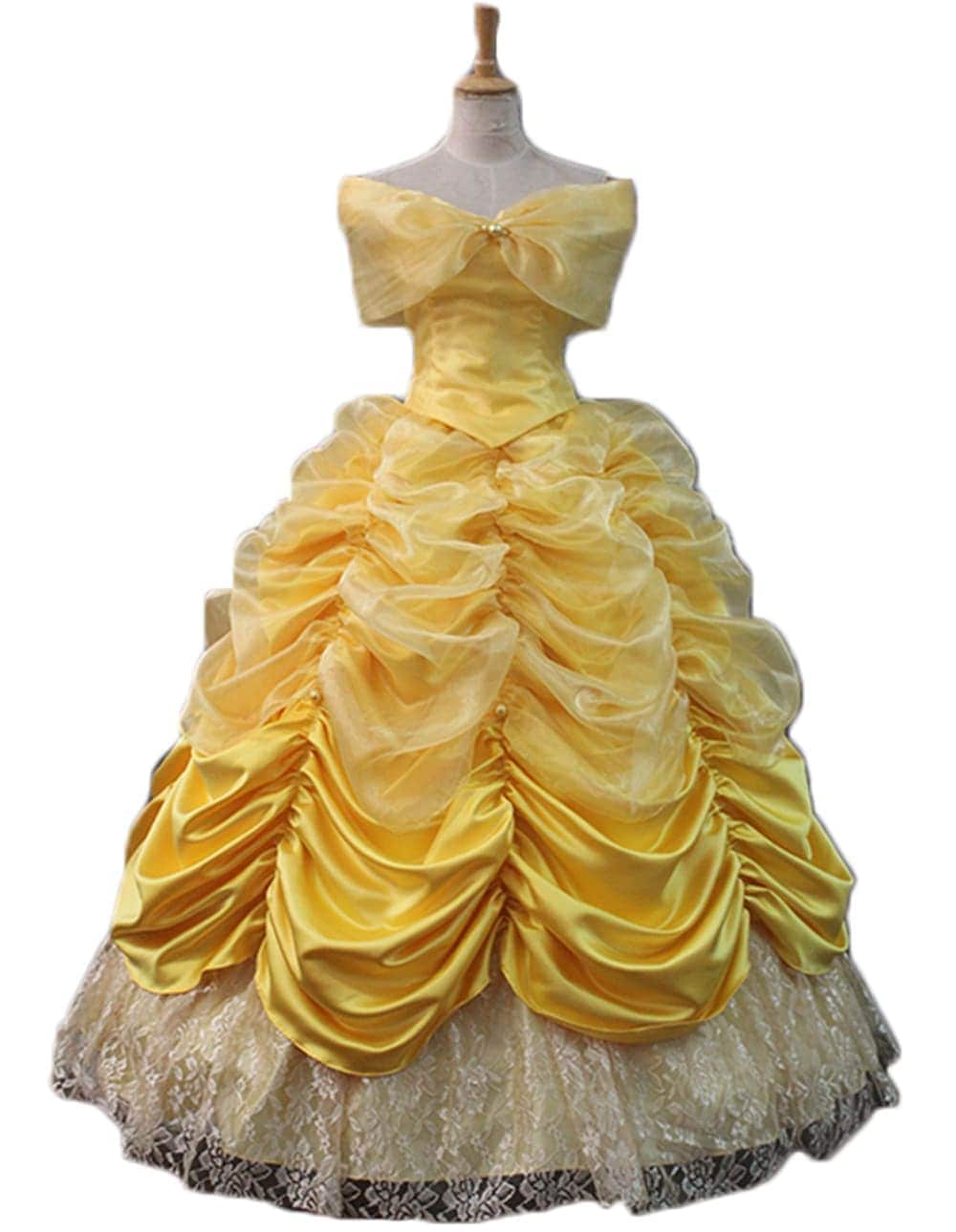 ドレス 美女と野獣 ワンピース コスチューム パーティー 手袋付き コスプレ衣装 ワンピース イベント 仮装 ハロウィン ベル