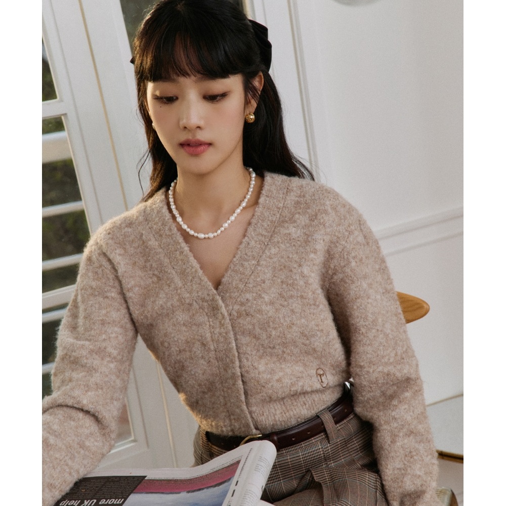 ROLAROLA ブークレカーディガン ベージュ