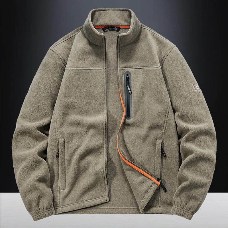 高級な質感フリースジャケットメンズフリース暖かい裏起毛ジャケットアウター上着羽織り無地おしゃれカジュアル通勤