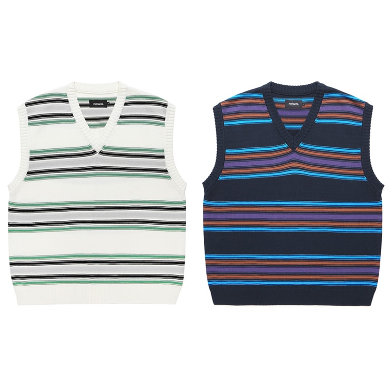 [ENHYPEN ジョンウォン 着用] STRIPED KNIT VEST 韓国 制服 春 アイドル 12,300円