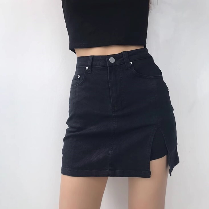 ボトムス ミニスカート キュロット ミニ丈 スリット ドッキング ファスナー ポケット ハイウエスト 伸縮性 デニム カラーデニム かわいい 大人可愛い カジュアル おしゃれ お洒落 かっこいい