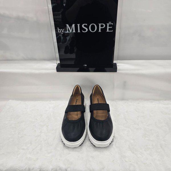 By 女性 シャーリング ストラップ シューズ 612HT431SZ001 BLACK 3 JJ