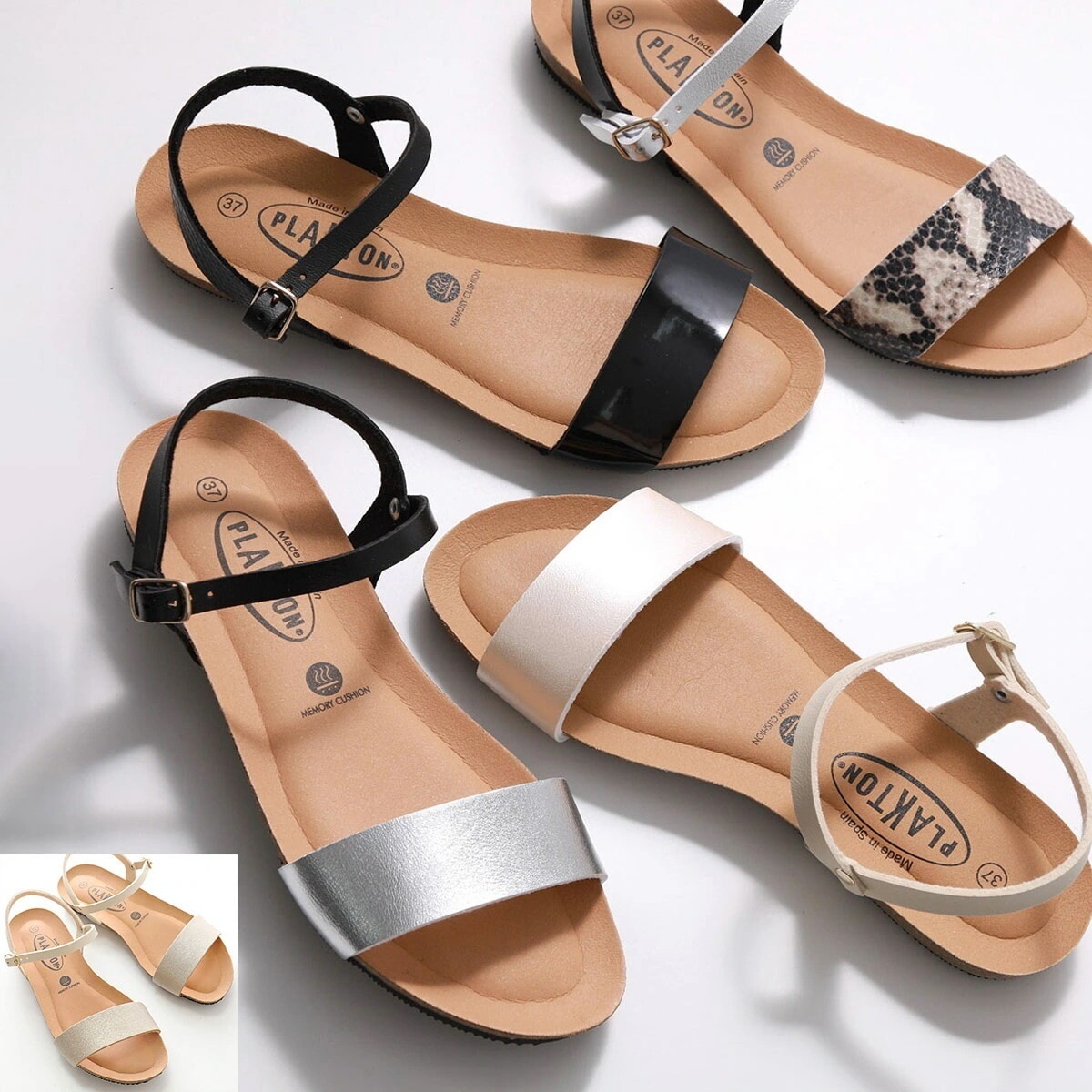 PLAKTON プラクトン サンダル 715725 575725 レディース コンフォートサンダル アンクルストラップ フラットサンダル 靴 カラー5色 11,028円