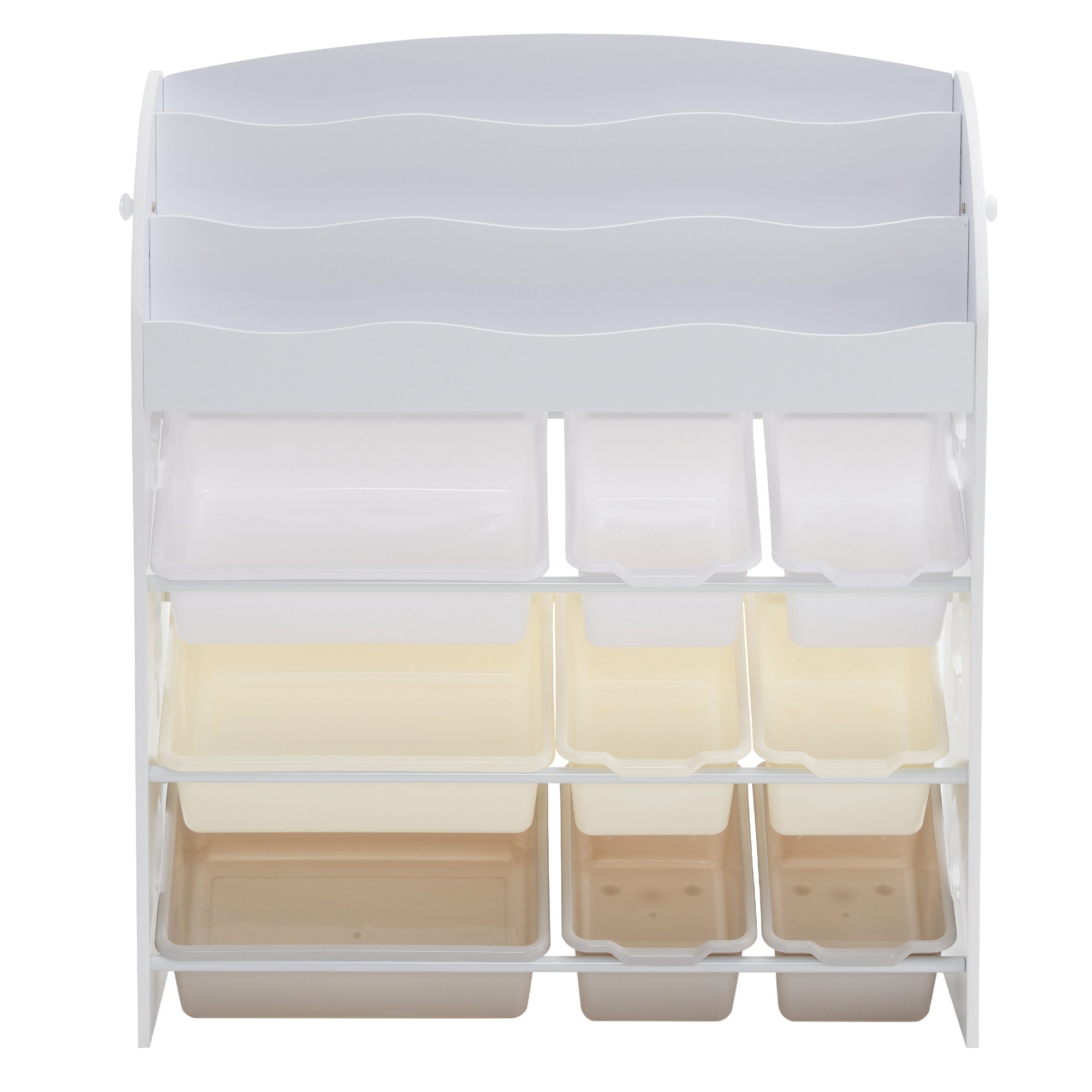 【大好評!最安値挑戦!】おもちゃ収納ラック 子ども用家具 木製 収納ケースGG3866 White Solid WoodG45