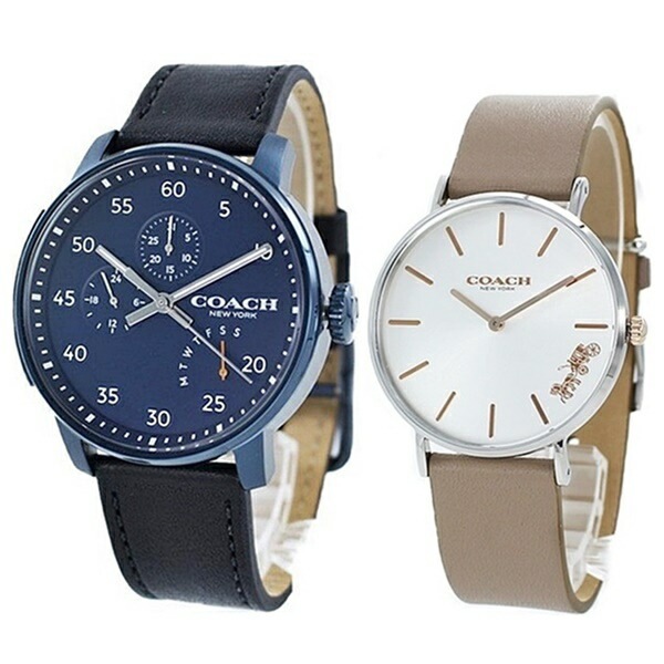 オシャレ ブランド コーチ 腕時計 手表 ペアギフト ペアウォッチ 夫婦 新婚 親 メンズ レディース シンプル レザーベルト 時計 ブラック ベージュ ポイント消化