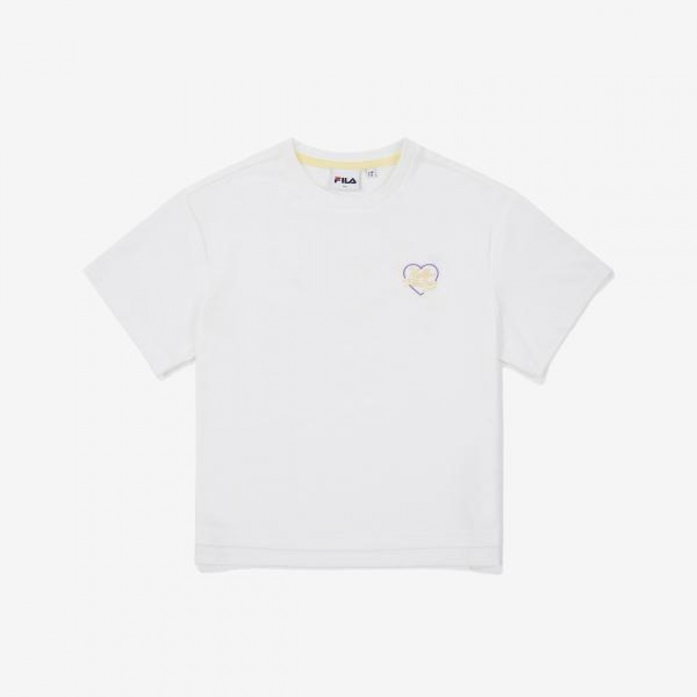 FILAキッズ ハートシリーズ Tシャツ FK2RSF2G01F_OWH