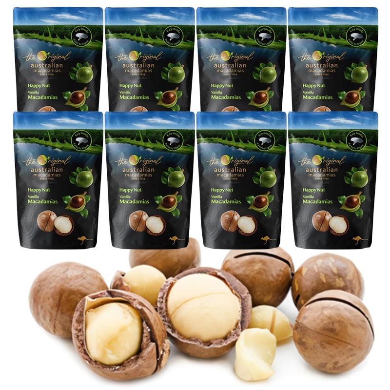 【全国送料無料】 HAPPY NUT MACADAMIA マカダミアナッツ バニラ225g 8袋