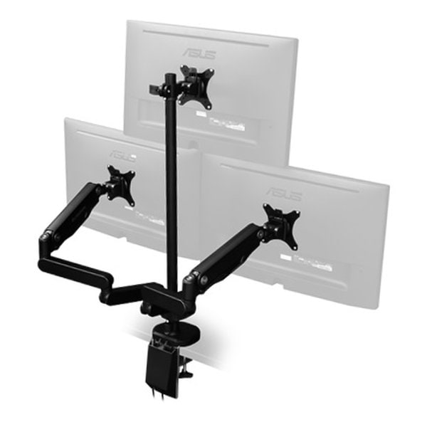 ロングモニターアームGS トリプル/ブラック BMA-3GS-BK