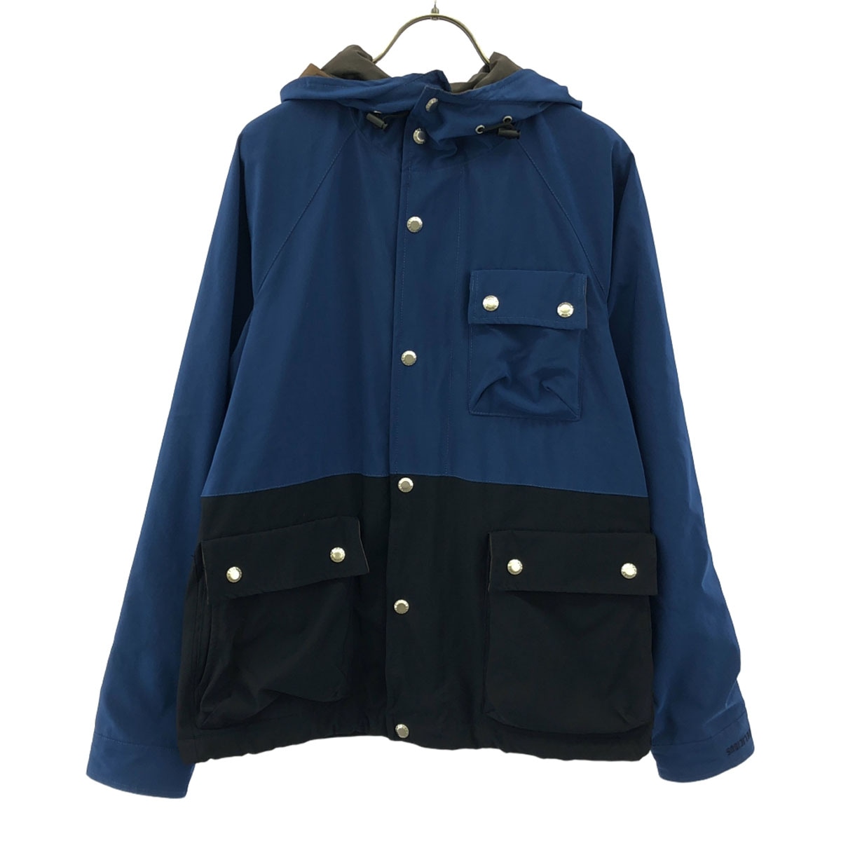 日本製 長袖 マウンテンパーカー 4 ブルー 裏フリース メンズ 古着