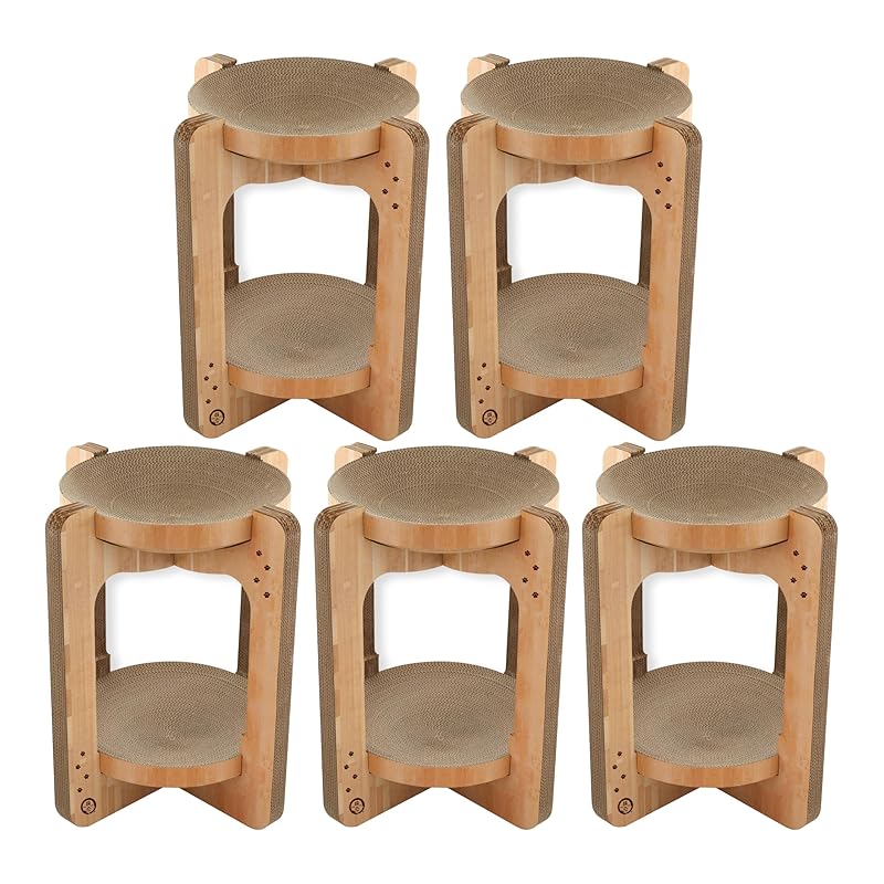 猫壱 爪とぎ バリバリボウルタワー ライトブラウン レギュラー 5個セット【ケース販売】