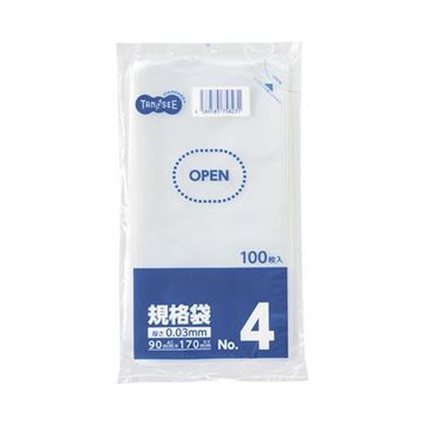 （まとめ）TANOSEE 規格袋 4号0.03x90x170mm 1パック（100枚）[x100]
