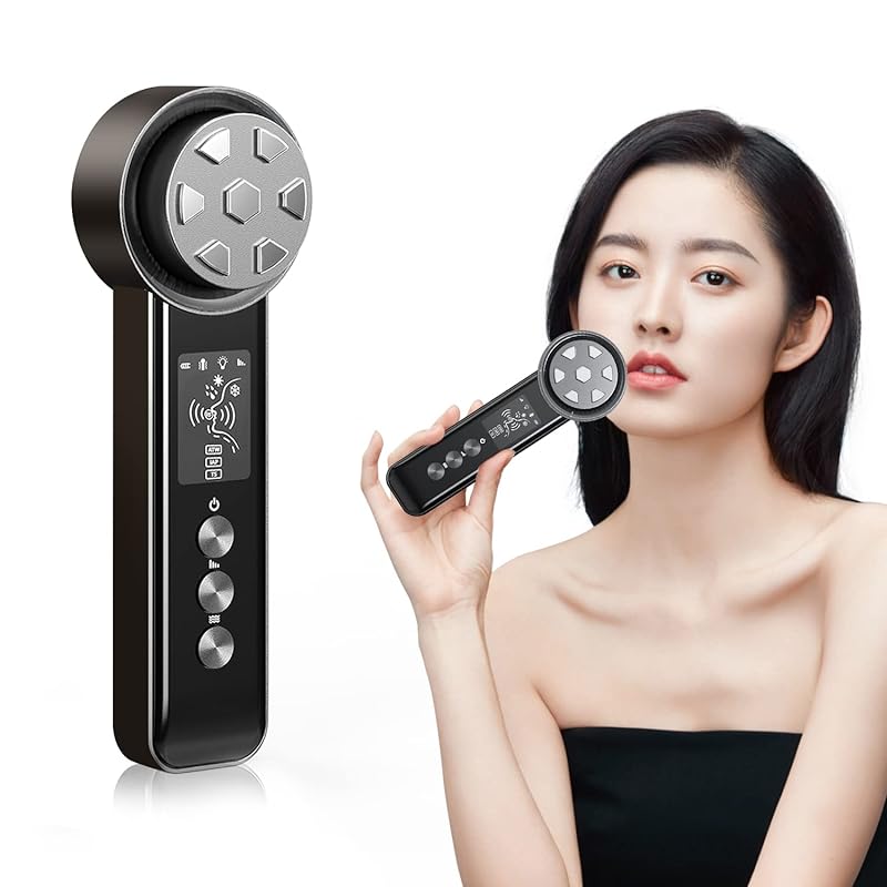 美顔器 RF 温冷美顔器 ems LED光 EP 温冷ケア 1台10役 5モード 振動機能 4段階 コードレス 保湿 引き上げ マイクロカレント日本語取扱説明書付き